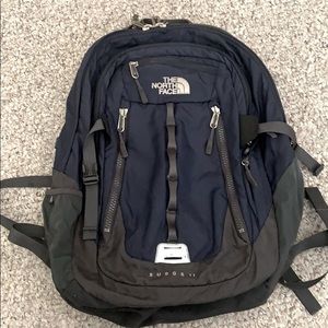 The North Face Surge II blue/gray backpack